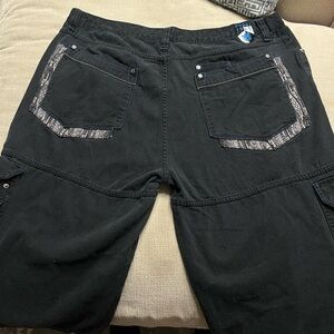COOGI Embroidered Long Length Denim Jean Shorts W46 Street Wear Y2K